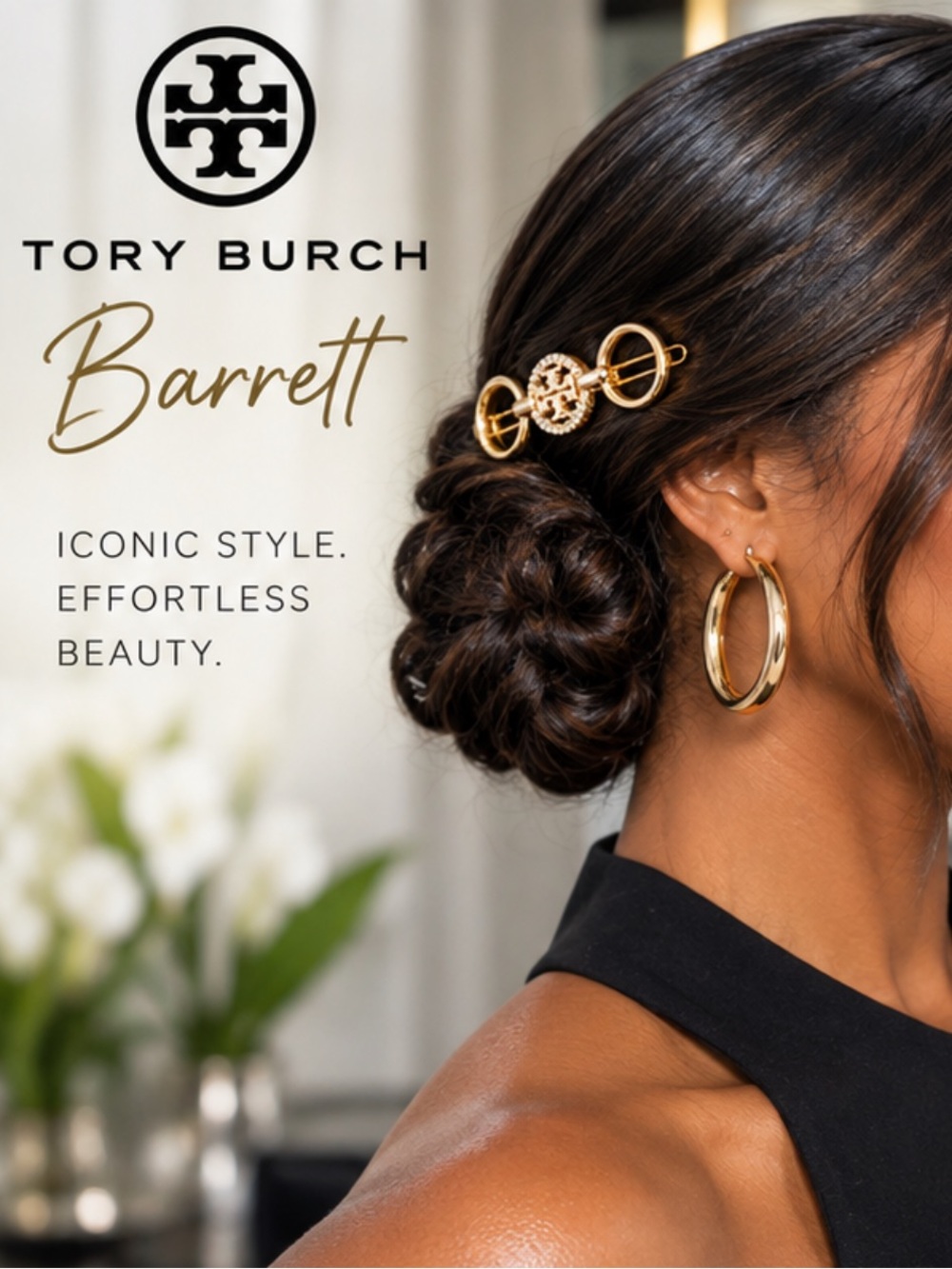 Tory Burch Gold-Tone Crystal Logo - Picture 9 of 12
